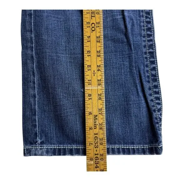 BKE Tyler Denim Jeans Mens 31 X 30 Blue Med Wash Whiskered Bootcut Ripped - Picture 11 of 14